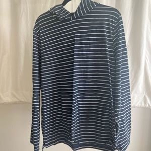 land’s end navy striped hoodie